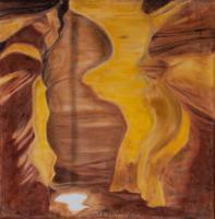 Cave Playing With The Sunlight - Oil Colour On Velvet Paintings - By Claudia Luethi Alias Abdelghafar, Realistic Painting Artist
