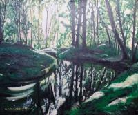 Oil Painting On Canvas - Forest Playing With The Sunlight - Oil Colour On Canvas