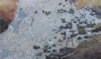 Tenno Lake Detail 1 - Acrilyc  Oil On Streched C Paintings - By Robert Keseru, Realism Painting Artist
