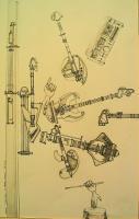 Untitled Instruments - Pencil Drawings - By Marlene Despres, Original Expression Drawing Artist