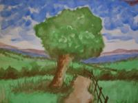 Watercolour - The Leaning Tree - Watercolour