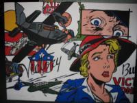 Victory Box  Front View - Acrylic Paintings - By Teddy Mileski, Pop Art Ww2 Art Painting Artist