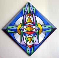 Abstract Geometric - Hello World - Acrylic On Canvas