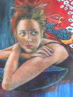 Together We Gazed - Oil Pastels Over Watercolors Mixed Media - By Anita Dewitt, Portraiture Mixed Media Artist