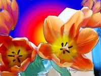 Rainbow Tulips - Digital Digital - By Miraychel Stone, Abstract Digital Artist