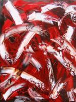 Red Dragon - Acrylic Paintings - By David Delaine Pruitt, Abstract Painting Artist