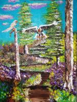 Bunny Trail - Acrylic Paintings - By David Delaine Pruitt, Impressionistic Painting Artist