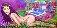 Fun Themes - Woman At Grape Falls - Acrylic