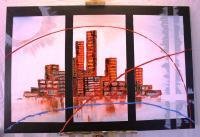 Skyline - Acrylics On Canvas Paintings - By Melvern Young, Abstract Painting Artist