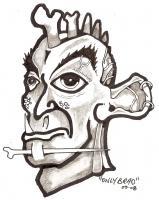 Bonehead - Graphite And Ink Drawings - By Bradford Beauchamp, Visual Caffeine Drawing Artist