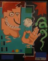 The Tragic Optimist - Acrylic On Canvas Paintings - By Bradford Beauchamp, Visual Caffeine Painting Artist