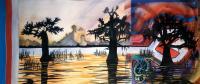 Sun Set - Mixed Media Paintings - By Eric Hornsby, Funky Painting Artist