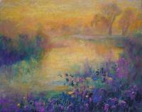 Oil Paintings - Sunset On The Old River - Oil On Canvas
