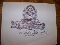 Hot Rod Collection - 57 Chevy Bel-Air Lowrider Art - Pencil  Paper