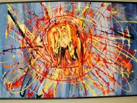 Burning Sun - Acrylic Paints Paintings - By Bebe Bible, Abstract Painting Artist