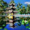 China Temple - Corel Painter Digital - By Mark Givens, Digital Painting Digital Artist