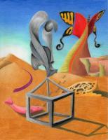 Butterfly In The Sky - Colored Pencil Drawings - By Mitch Nolte, Surrealism Drawing Artist