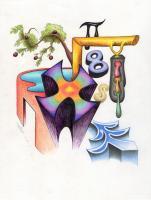 Cross Of Different Paths - Colored Pencil Drawings - By Mitch Nolte, Surrealism Drawing Artist