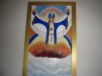 Uriel- The Power Of Prayer Ascending - Acrylic Paintings - By Sandy Davis, Folk Painting Artist