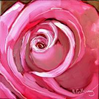 A Rose - Oil On Museum Quality Flat Pan Paintings - By Helen Gallaway, Painterly Painting Artist