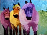 Wild Horses - Oil On Canvas Paintings - By Helen Gallaway, Painterly Painting Artist
