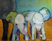 Babies - Oil On Canvas Paintings - By Helen Gallaway, Painterly Painting Artist