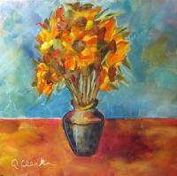 Flowers - Van Gogh Inspired Sunflowers - Oil
