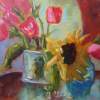 Flower Mix - Oil Paintings - By Anna Clark, Still Life Painting Artist