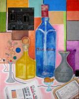Breakfast Table - Acrylic On Canvasoil Pastel Mixed Media - By Ismael Alicea-Santiago, Abstract Realism Mixed Media Artist