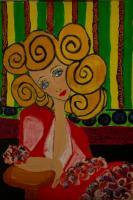 Waiting - Acrylics Paintings - By Stephanie Derra, Outsider Art Painting Artist