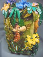 Polymer Clay Art - Jungle Life Vase - Polymer Clay