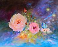Sleeping Fairy - Oil Paintings - By Camelia Elena, One Stroke Painting Artist