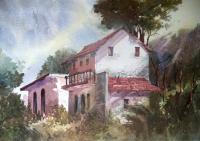 Village Of India - Watercolor Paintings - By Sumit Datta, Realism Luminism Painting Artist