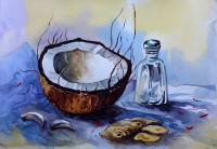 Still Life 13 - Watercolor Paintings - By Sumit Datta, Realism Luminism Painting Artist
