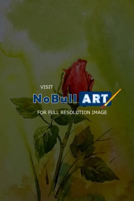 Rose Bud Paintings By Sumit Da - Rose Bud 1 - Watercolor