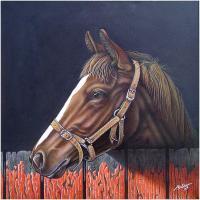 Horse - Acrylics And Pigmented Ink Paintings - By Dallas Nyberg, Realism Painting Artist