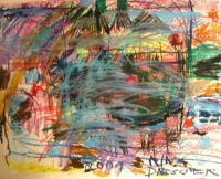 Scribble - Oil Pastel On Paper Drawings - By Rina Drescher, Abstract Expressionsm Drawing Artist
