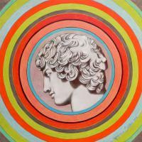 Antinoo Farnese - Oil On Paper Paintings - By Federico Cortese, Psychedelic Painting Artist