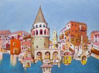 Memory Of Istanbul - Oil On Paper Paintings - By Federico Cortese, Expressionism Painting Artist