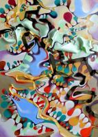 Carnival - Oil On Wood Panel Paintings - By Federico Cortese, Psychedelic Painting Artist