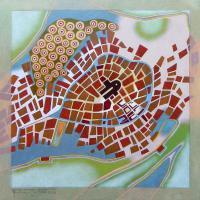 Maps - A Journey To Italy Abriola - Oil On Paper