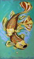 Goldfish - Oil On Paper Paintings - By Federico Cortese, Surreal Painting Artist