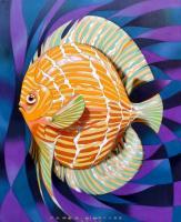 Fish - Oil On Wood Panel Paintings - By Federico Cortese, Surreal Painting Artist