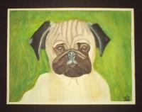 The Pug - Watercolors Paintings - By Mark Luther, Representational Painting Artist