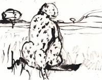 Cheetah 2 - Ink Drawings - By Samuel Zylstra, Calligraphy Drawing Artist