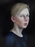 Portrait I - Oil On Wood Paintings - By Uko Post, Realistic Painting Artist