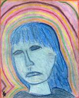 Blue - Pastels Drawings - By Ann-Claire Herrmann, Portrait Drawing Artist