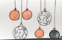 Christmas - Watercolour Pencil And Paper Drawings - By Ann-Claire Herrmann, Free Sketch Drawing Artist