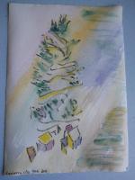 Christmas - Black Ink And Colour Drawings - By Ann-Claire Herrmann, Free Sketch Drawing Artist