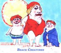 Beach Creatures - Mixed Drawings - By Lauren Spitzberg, Humorous Drawing Artist